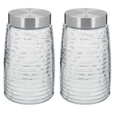 Imagem de KIT 2 POTES MANTIMENTOS HOME&CO COM TAMPA VIDRO 1,6L 20x12x12