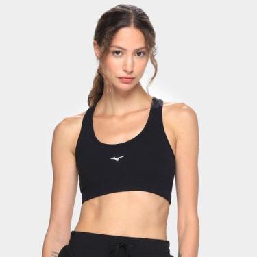 Imagem de Top Mizuno Essence Sem Bojo Média Sustentação, Preto, GG