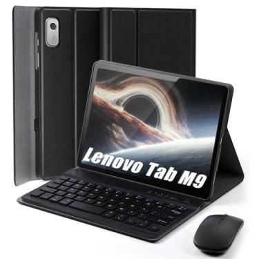 Imagem de Capa de teclado TUNKARMOR para Lenovo Tab M9 9.0 2023/2024 preta
