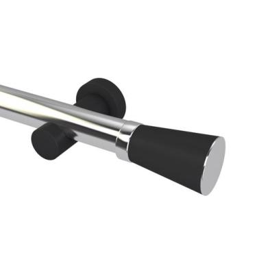 Imagem de Kit Varão Completo Jade Nobre 28mm 2 Metros com Emenda Cor:Preto - Bel