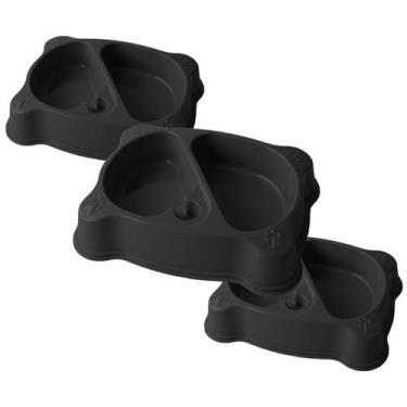 Imagem de Combo 3 Comedouro Duplo Garrafa Adulto 1200mL Mypetone - Preto