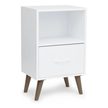 Imagem de Mesa De Cabeceira Madeira Branco 66x40x30cm - Florida Branco - BRAZIL 