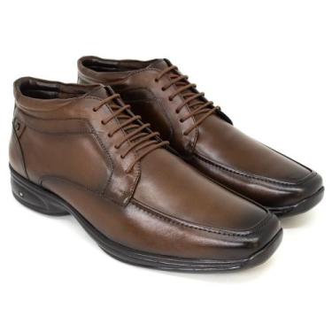 Imagem de Bota Masculina Social Jota Pe 3D Cano Curto Couro, Dark brown, 43