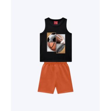 Imagem de Conjunto Regata e Bermuda Moletom Infantil Masculino Kyly 1001368, Pre