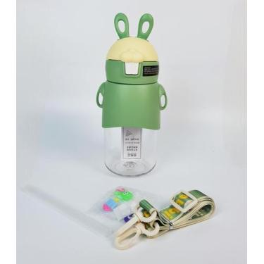 Imagem de Garrafa Infantil Plástica Coelho Alça Decorada 600ML B57-105 - Sanyuey