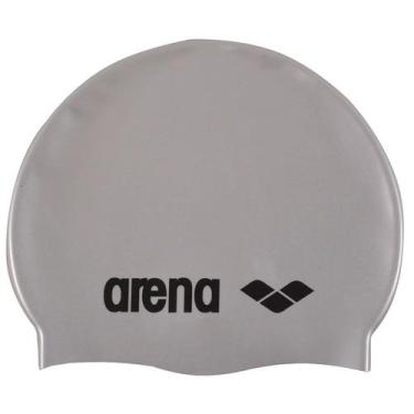 Imagem de Touca de Natação Classic Silicone Arena, Prata, Preto, Unissex, Único