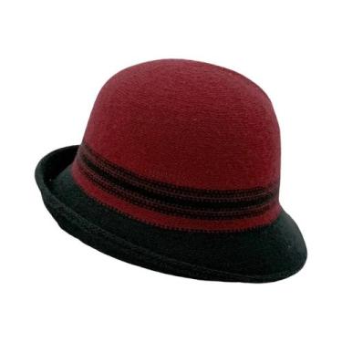 Imagem de Chapéus De Lã Listrados Femininos Dobráveis: Elegantes Fedoras, Panamá