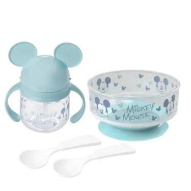 Imagem de Kit Introdução Alimentar Infantil Prato Ventosa Copo Alça 260ml 2 Colh