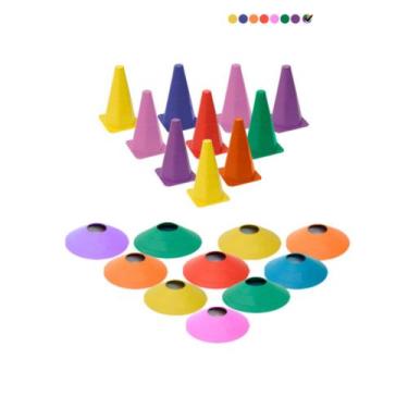 Imagem de Kit Treino Funcional Agilidade Cones Chapéus Chinês Treinamento Futebo