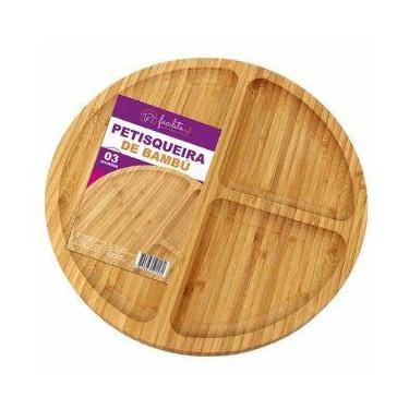 Imagem de Petisqueira De Bambu 3 Divisões 25cm - PRB-01 - DS