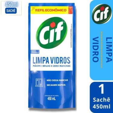 Imagem de Cif Limpa-Vidro Líquido Ultra Rápido Frasco 500Ml Sachê 450 Ml