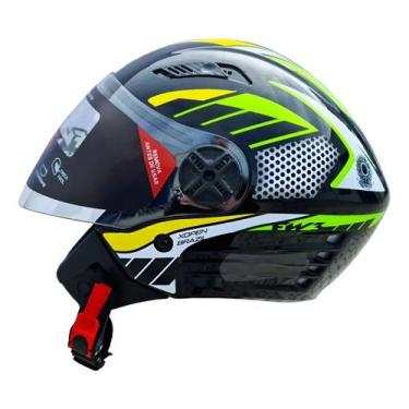 Imagem de Capacete Aberto FW3 X Open Paises Com viseria Cristal Cor:Preto Brasil