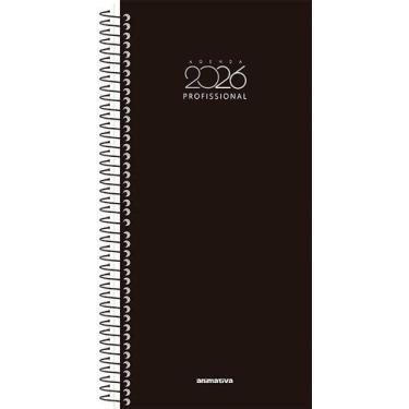 Imagem de Agenda Profissional 2026 Anual Espiral 204 Folhas - Animativa, Preto