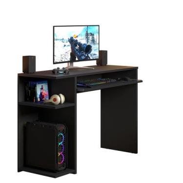 Imagem de Mesa Gamer Com Prateleira Elevada Suporte Para Teclado - JM3 MÓVEIS, P