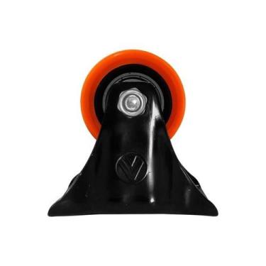 Imagem de Rodízio Fixo 3" PVC Laranja Sem Freio AJAX