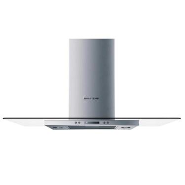 Imagem de Brastemp BAV10AR Coifa de Ilha Inox 100cm com Iluminação LED, Display LCD, Filtro de Carbono e Alumínio, Vidro Plano