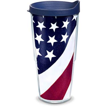 Imagem de Tervis American Flag Copo grande com tampa, 680 g - Tritan, transparente