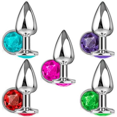 Imagem de Plug Anal Jóia Aço Inox Intermediário 8,5 X 3,5cm Formato de Coração (Azul)