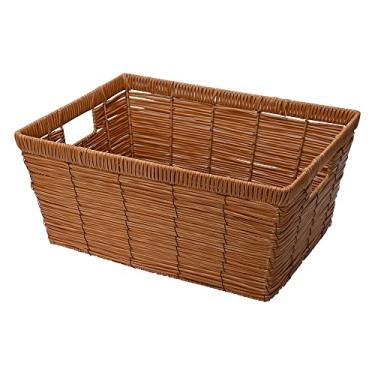 Imagem de Mimo Style Rattan Cesto Retangular de Fibra Natural, Bege, 33 x 25 x 15 cm