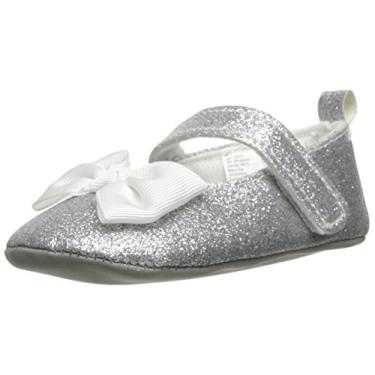 Imagem de Little Me Mary Jane com glitter para bebês meninas recém-nascidas, Prata, 9-12 Months