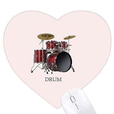 Imagem de Mouse pad de borracha com instrumento musical clássico, tambor, coração, tapete de borracha para escritório