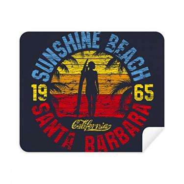 Imagem de Pano de limpeza com estampa de ilustração Coconut Tree Beach 2 peças de tecido de camurça