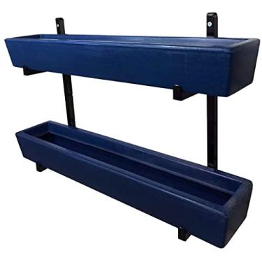 Imagem de Suporte de Ferro p/ Jardim Vertical com 2 Floreiras 80cm Cor: Azul