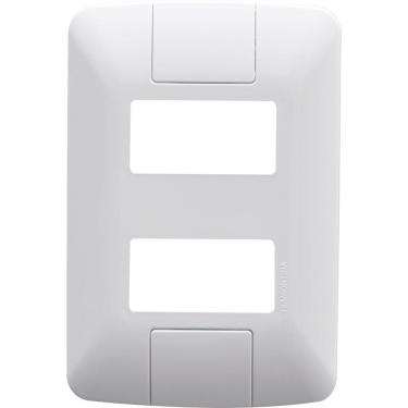 Imagem de Placa 2 Postos Afastados 4x2 Tramontina Aria Branca Tramontina