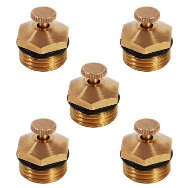 Imagem de Bocal de atomização centrífuga,5 peças de bocais de névoa de latão névoa ajustável de 1,27 cm bocal de pulverização de atomização de água centrífuga jato para sistema de resfriamento externo, irrigação de jardim de gramado agrícola