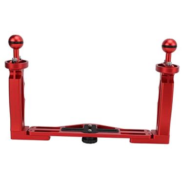 Imagem de Suporte de alça dupla, suporte de suporte portátil estabilizador de bandeja de mergulho subaquático DSLR suporte de caixas de câmera para câmeras SLR, câmeras esportivas, luzes de mergulho com orifício de parafuso de 1/4"