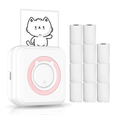 Imagem de Qudai Mini impressora multifuncional multifuncional para smartphone Impressora térmica instantânea sem fio com 11 rolos de papel térmico compatível com iOS Android