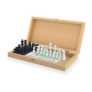 Imagem de Jogo De Tabuleiro Xadrez Oficial Em Madeira Dobrável