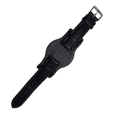 Imagem de Pulseira 22mm Bracelete de Couro compativel com Samsung Galaxy Watch 3 45mm - Galaxy Watch 46mm - Gear S3 Frontier - Amazfit GTR 47mm - Amazfit GTR 3 - Marca LTIMPORTS (Preto)