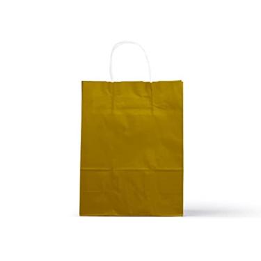 Imagem de Sacola de Papel Kraft Colorido P 18x22x9cm 50und - Dourado