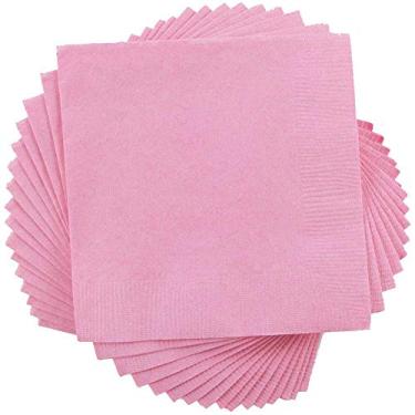 Imagem de JAM Paper Guardanapos pequenos para bebidas – 12,7 cm x 12,7 cm – Rosa bebê – Pacote com 50