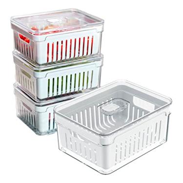 Imagem de Kit 4 Organizadores Geladeira Armário Cozinha 2,2 Litros Alimentos Vegetais