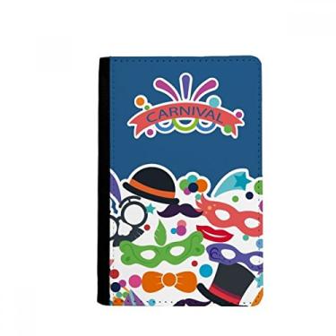 Imagem de Óculos chapéu cabeça feliz carnaval de Veneza porta-passaporte capa carteira bolsa cartão, Multicolorido.