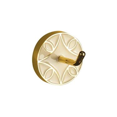 Imagem de KIZQYN Ganchos de casaco cabide montado na parede, gancho de casaco de luxo leve moderno, gancho de parede de metal para casa, restaurante, loja, cafeteria, cabide de parede de escritório (cor: latão)