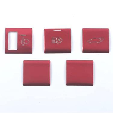 Imagem de Xodouhi Para Toyota Highlander 2020 2021 2022 Botão de interruptor interior vermelho do corpo do carro janela interna moldura de vidro apoio de braço adesivo peças do painel