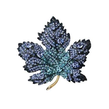 Imagem de KIZQYN Broche feminino broche de folha de bordo criativo terno de acessórios combinando casaco vestido gola temperamento pino decorações acessório de fantasia