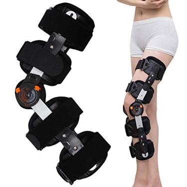 Imagem de Joelheira ROM articulada, suporte ajustável para articulação do joelho, protetor de perna para mulheres e homens, suporte para joelho para imobilizador de joelho para estabilização