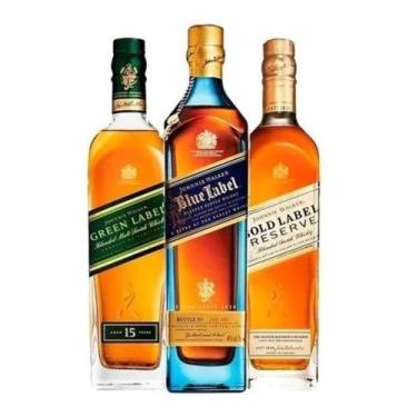 Imagem de Combo 3 Whisky Johnnie Walker Blue, Green E Gold Label 750ml - Johnnie