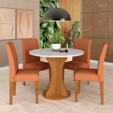 Imagem de Mesa Redonda Com 4 Cadeiras Pérsia 0,9 Cin/off/ter - Móveis Arapongas