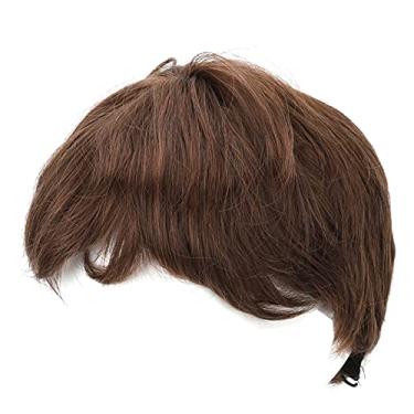 Imagem de peruca marrom curta,Perucas masculinas de cabelo curto, peruca de cabelo curto natural fofa, bonita e respirável, peruca de cabelo curto, perucas para homens, peruca masculina para cosplay, festa, di