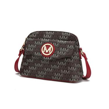 Imagem de Bolsa tiracolo Mia K. Collection para mulheres — Pulseira ajustável — Couro vegano — Bolsa carteiro lateral cruzada feminina, Red Mel, Small