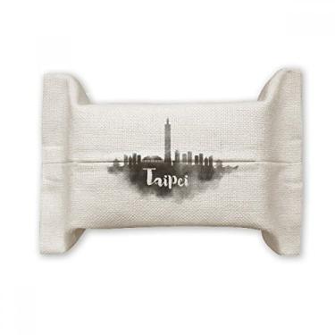 Imagem de Taipei Taiwan China Landmark Ink Suporte de capa de papel de tecido facial cidade saco de linho de algodão