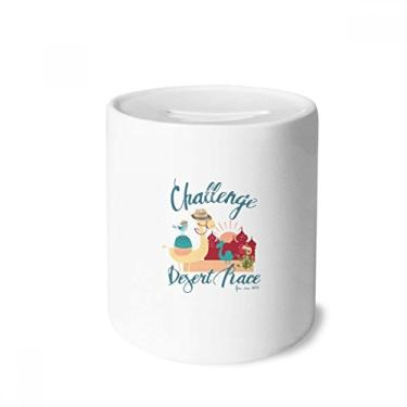 Imagem de DIYthinker Castelo de pássaro de camelo vermelho azul quadrado caixa de dinheiro caixa de cerâmica porta-moedas presente de cofrinho