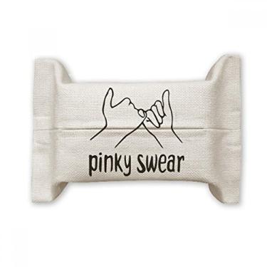 Imagem de Black Pinky Swear Suporte de capa de papel para lenços faciais, saco de linho de algodão