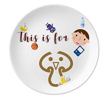 Imagem de Prato de porcelana para o corpo do cogumelo Happy Expression da Vegetal, prato redondo para jantar