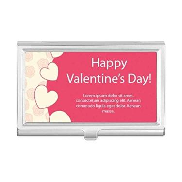 Imagem de Carteira de bolso com porta-cartões rosa branca Happy Valentine's Day